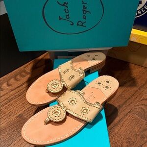 Jack Rogers Women's Gold and Tan Sandals